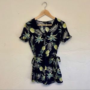 Very J Navy Blue Pineapple Romper